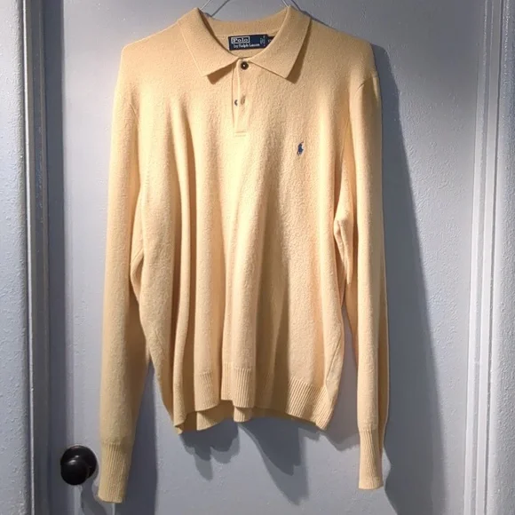 Vintage Polo Ralph Lauren Lambswool Sweater Polo XXL - Picture 2 of 6